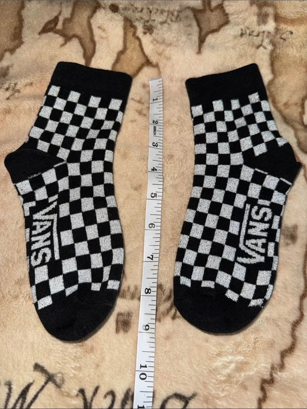 🖤NWOT VANS BLK/SILVER CHECKERED SOCKS SIZE 5-7 WOMEN🖤